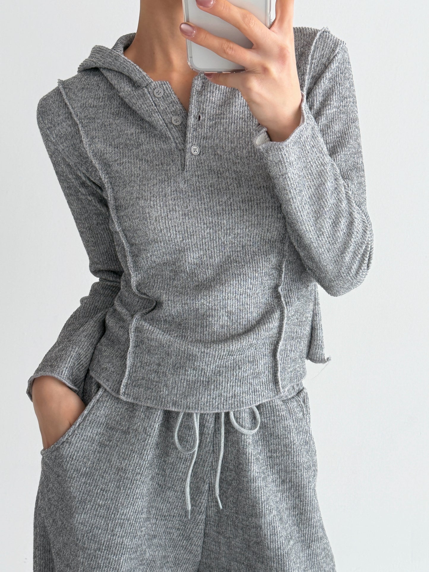 Time Button Hoodie Set