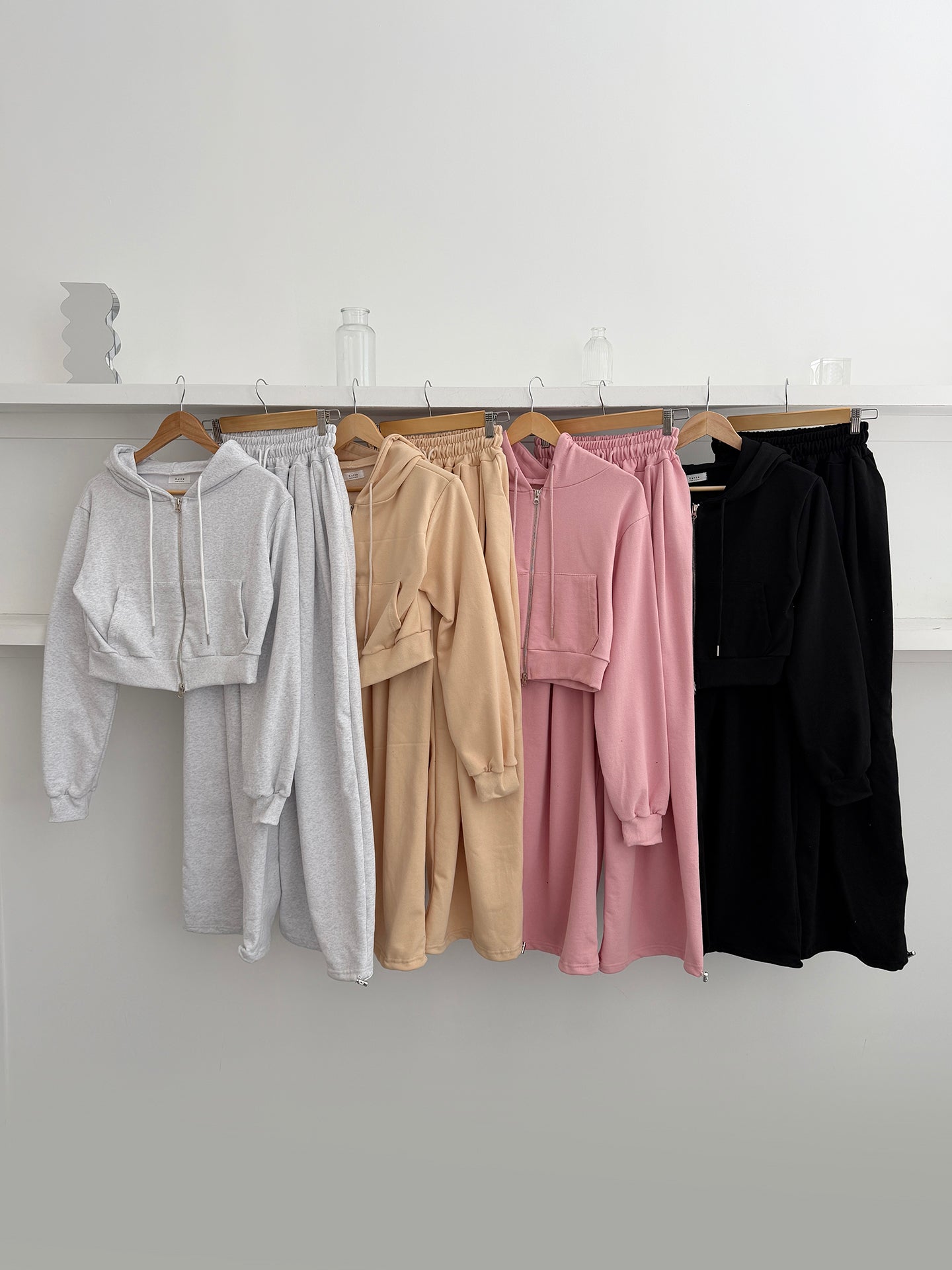 Joy Cropped Zip-up Hoodie Set