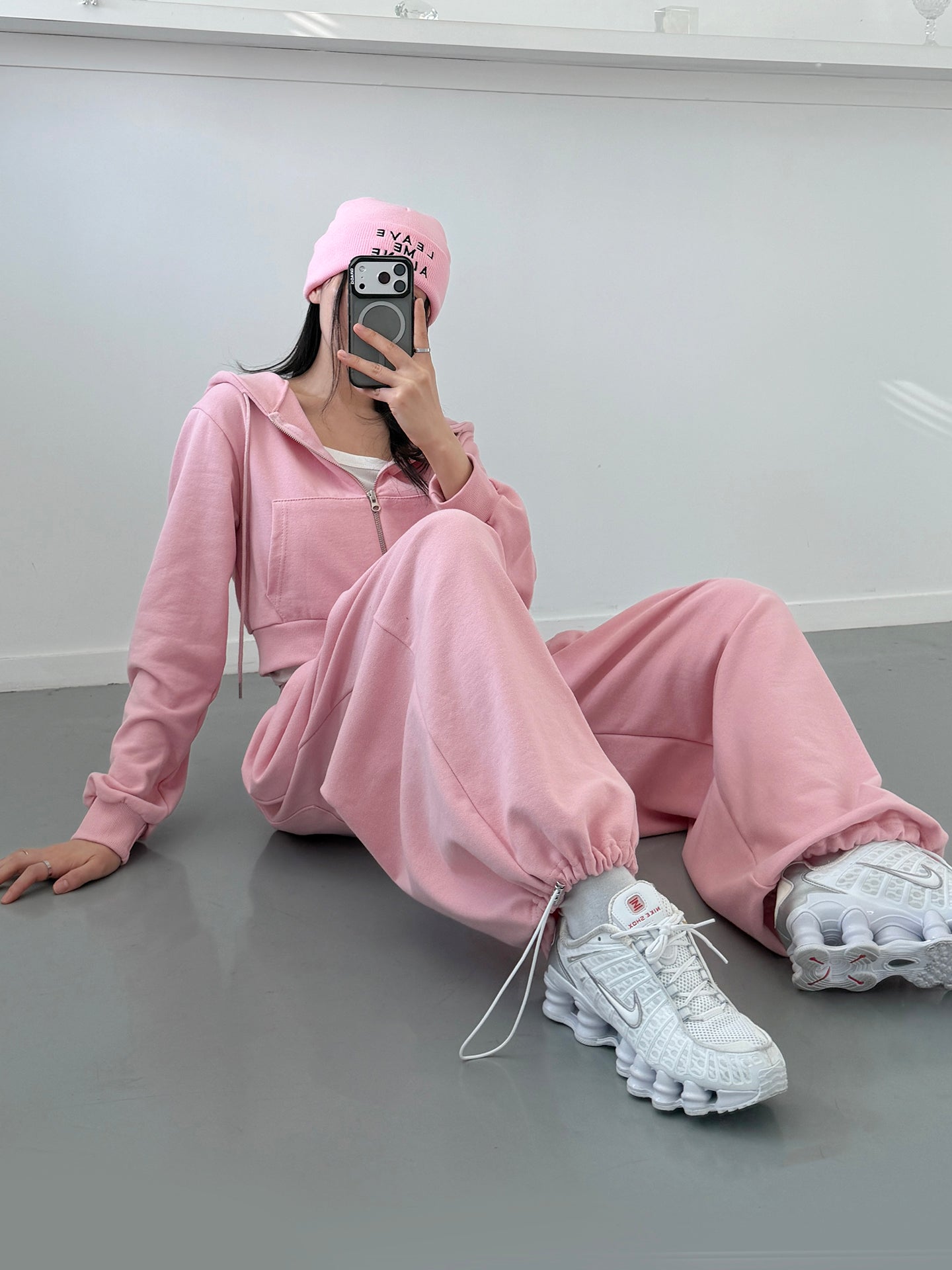 Joy Cropped Zip-up Hoodie Set