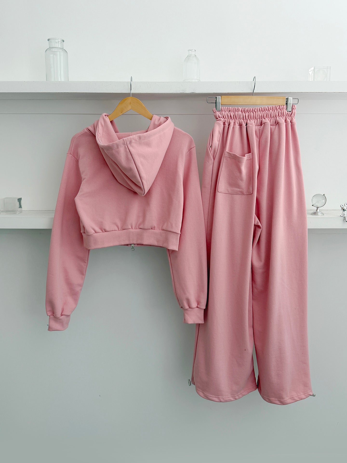 Joy Cropped Zip-up Hoodie Set
