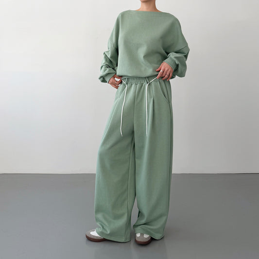 Boat neck sweatshirt set