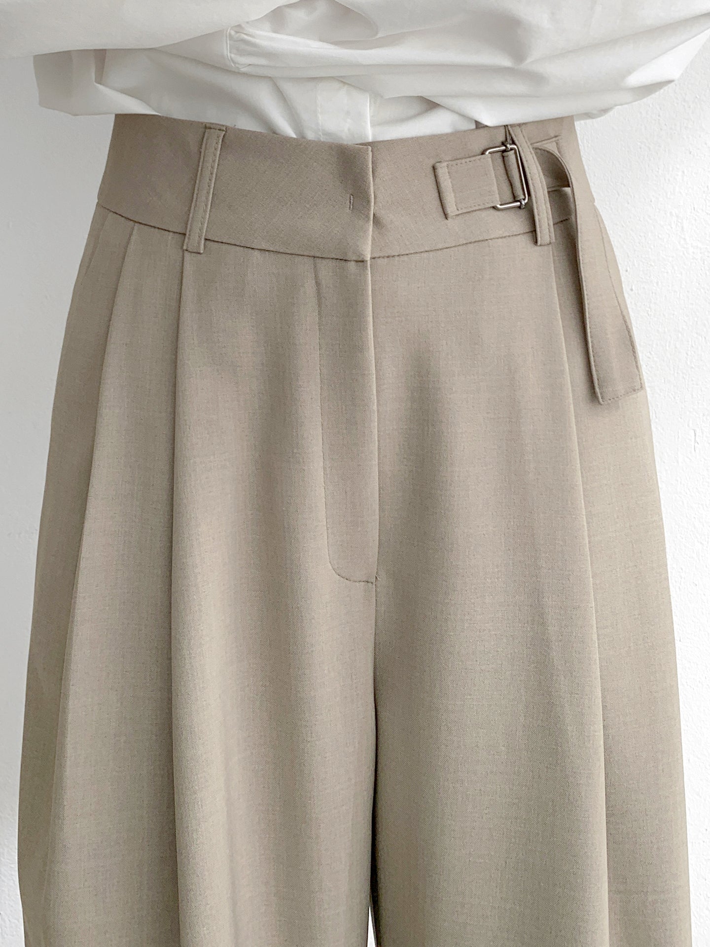 Soft Belted Pleated Slacks