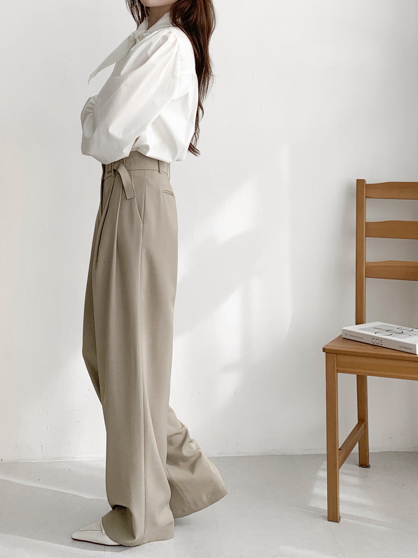 Soft Belted Pleated Slacks