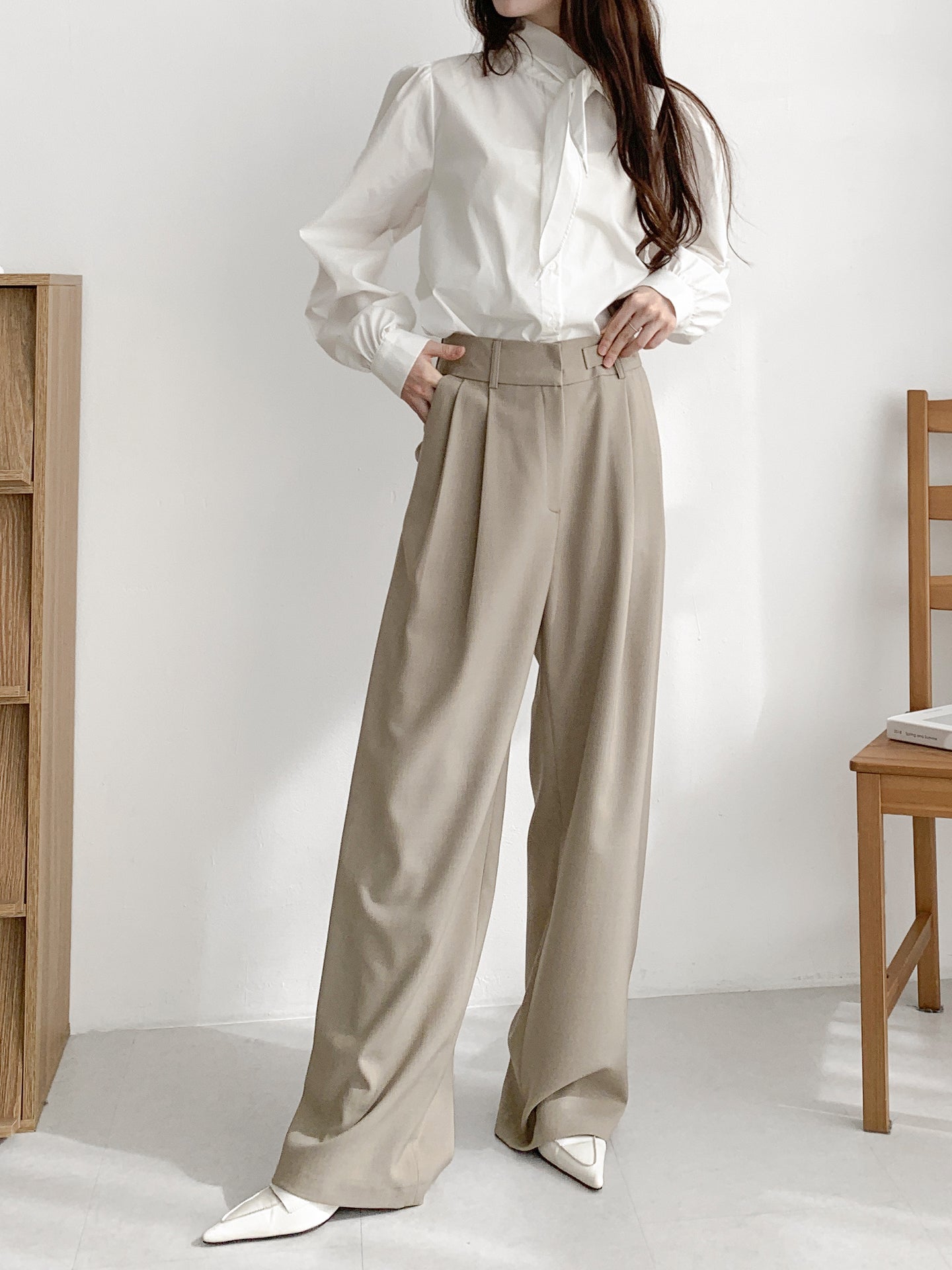 Soft Belted Pleated Slacks