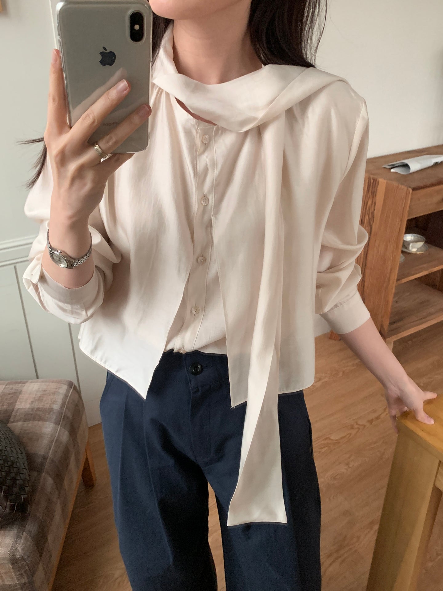 Ruffle Tie Blouse